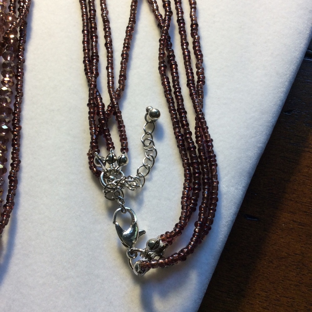 Beaded Layered & Faceted Colorful Brown Necklace. - Picture 3 of 6
